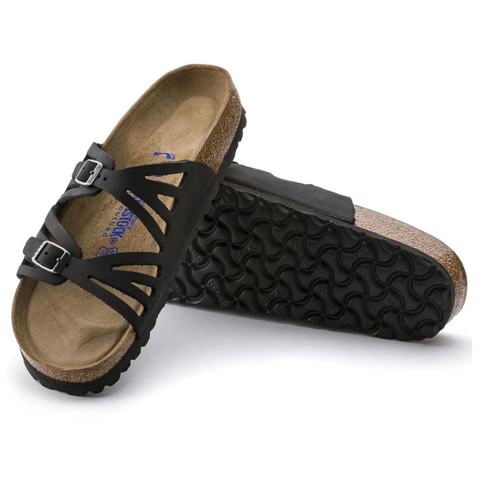 BIRKENSTOCK sandals Granada Soft Footbed Oiled Leather Black Granada Soft Footbed Oiled Leather Black