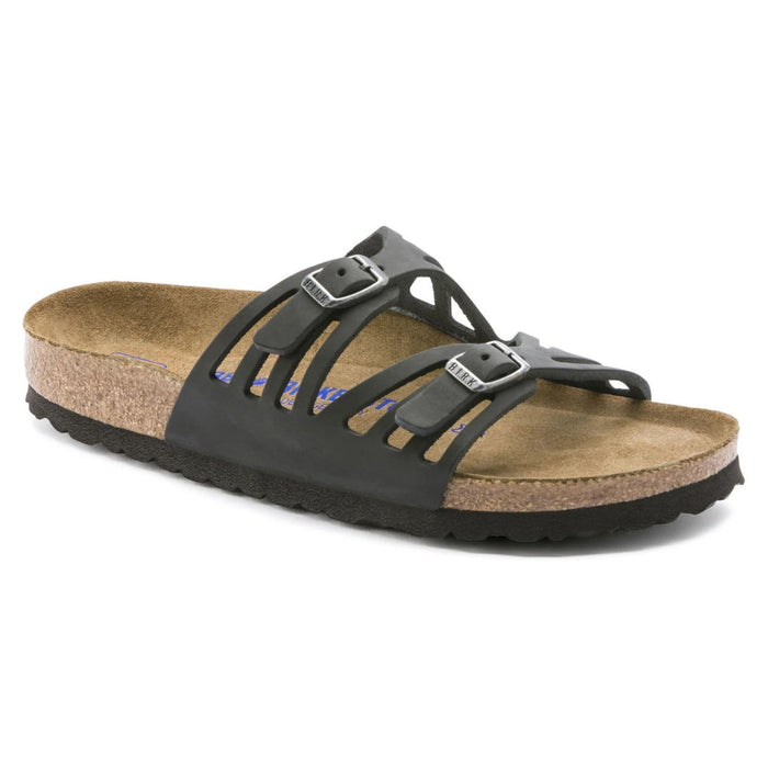 BIRKENSTOCK sandals Granada Soft Footbed Oiled Leather Black Granada Soft Footbed Oiled Leather Black