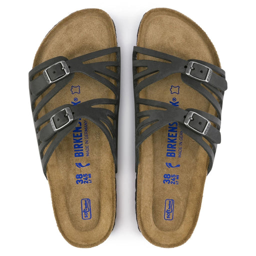 BIRKENSTOCK sandals Granada Soft Footbed Oiled Leather Black Granada Soft Footbed Oiled Leather Black
