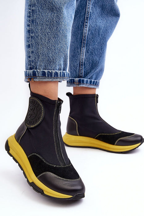 Ravena Leather Sport-Zip Boots
