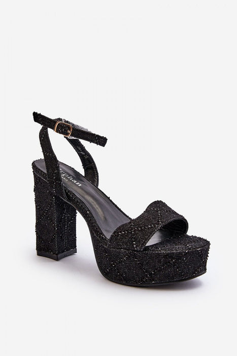 Ravellia Textile Platform Stiletto Sandals