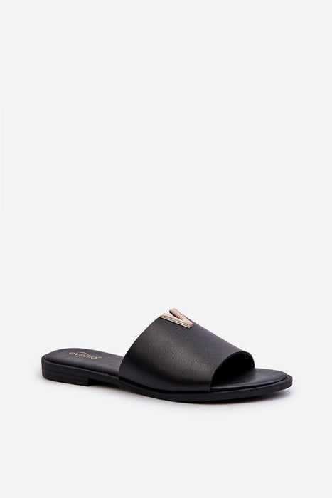 Talvera Flat Slides with Gold Detail