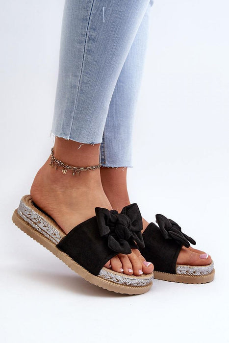 Alinara Suede Knot Platform Slides
