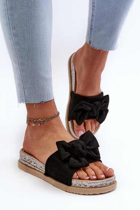 Alinara Suede Knot Platform Slides