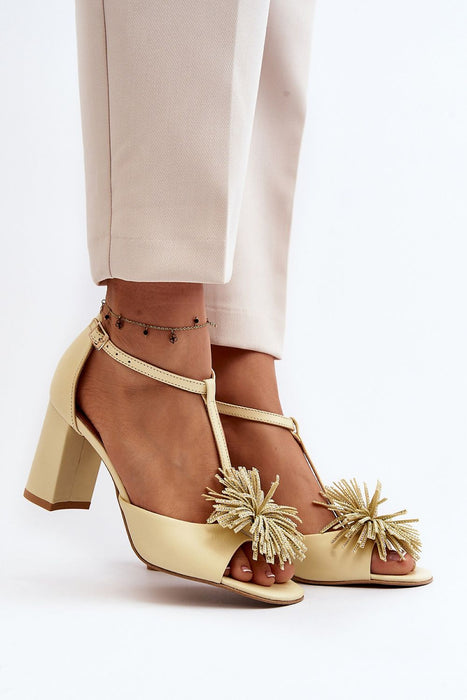 Alessira Post-Heel Leather Sandals
