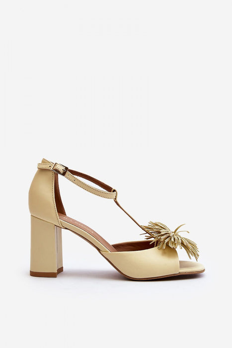 Alessira Post-Heel Leather Sandals