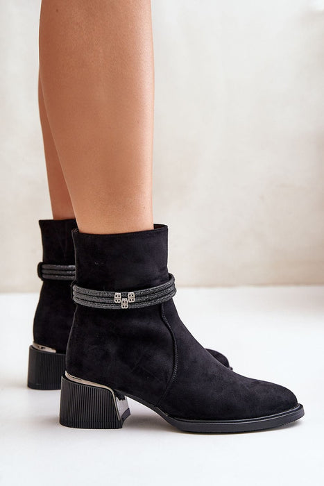 Arlena Suede Boots with Shimmer Trim