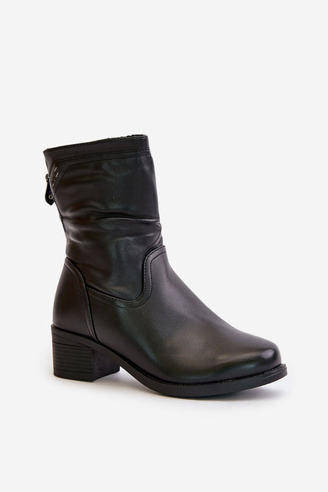 Tirevia Crinkled Eco Leather Winter Boots