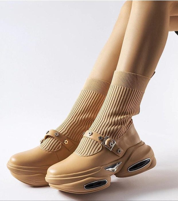 Elvessa Stretch Knit Ankle Boots