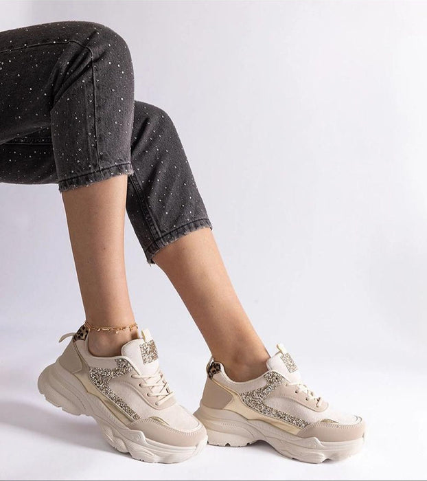 Elyvanna Brocade Panel Suede Sneakers