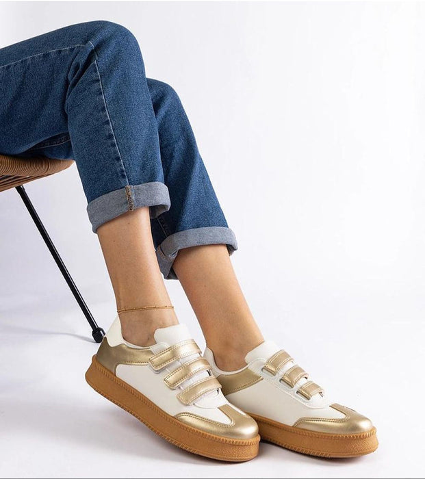 Elurea Gold Velcro Street Sneakers