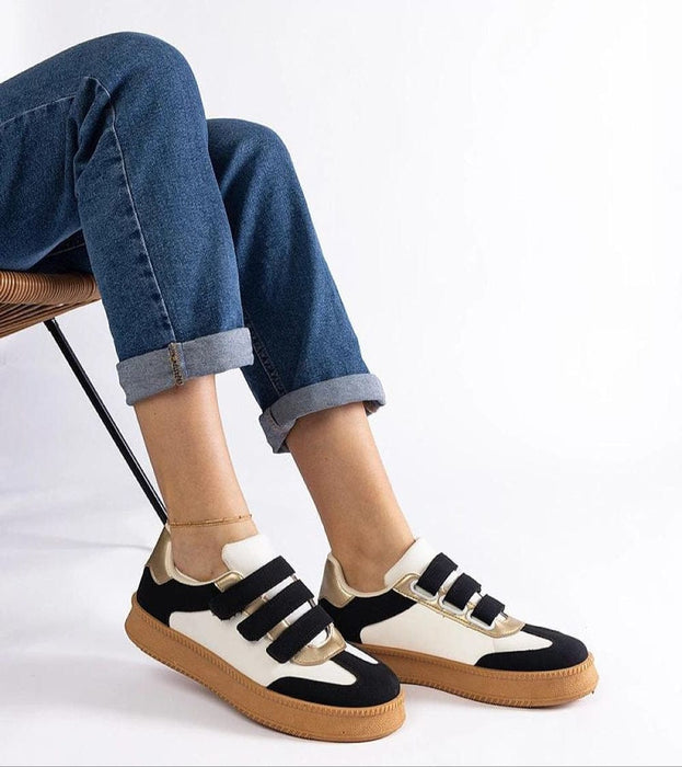 Elurea Gold Velcro Street Sneakers