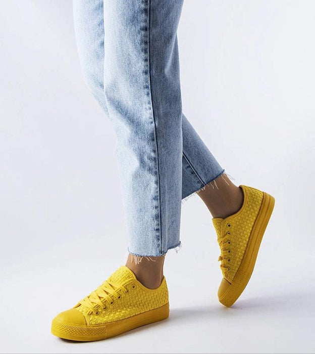 Revarya Woven Lace-Up Summer Sneakers