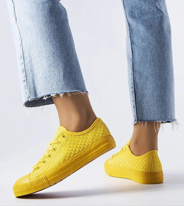 Revarya Woven Lace-Up Summer Sneakers