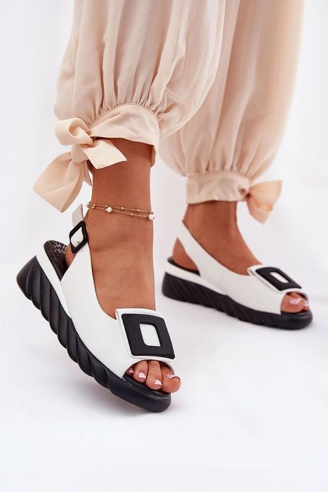 Avenlisse Buckled Accent Wedge Sandals