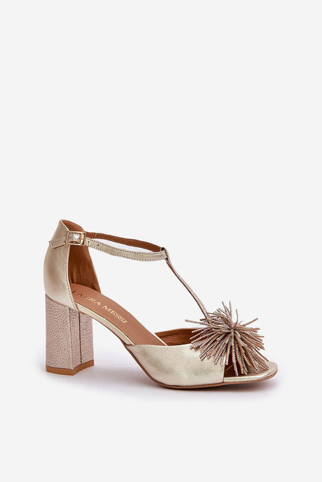 Tirelda Leather Column Heel Sandals