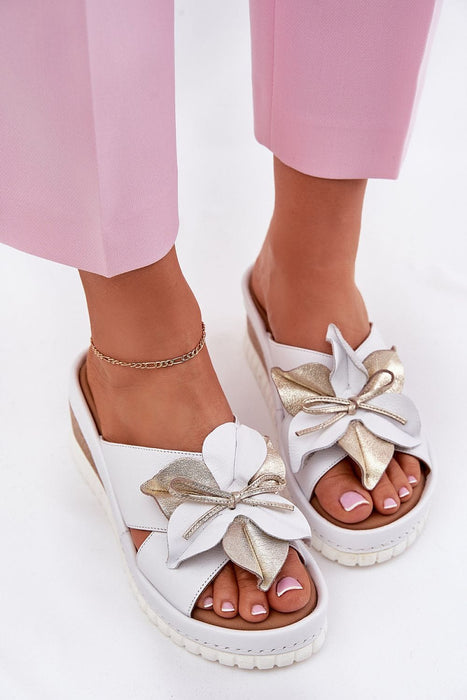 Florenya Leather Wedge Flip-Flops