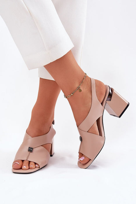 Lunavine Column Heel Sandals with Accent