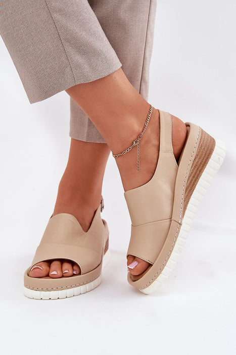 Nirellia Classic Wedge Leather Sandals