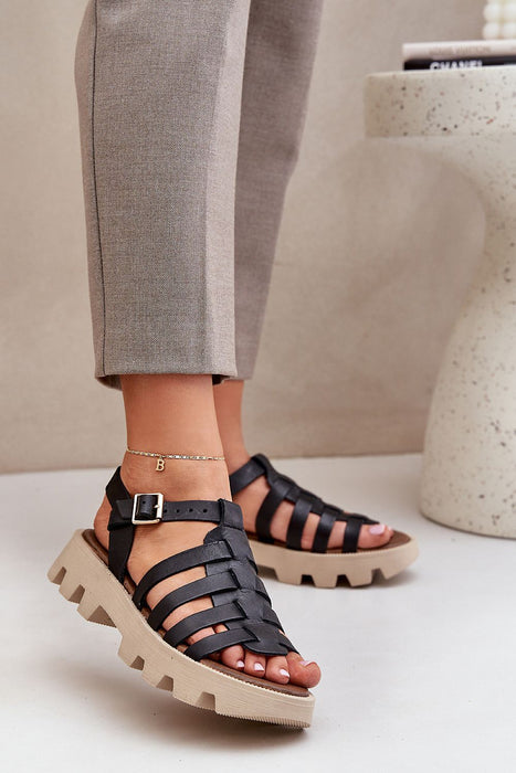 Rovenne Studded Platform Leather Sandals