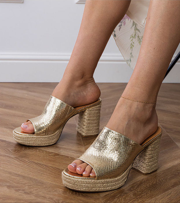 Solvienne Woven Vegan Espadrille Heels
