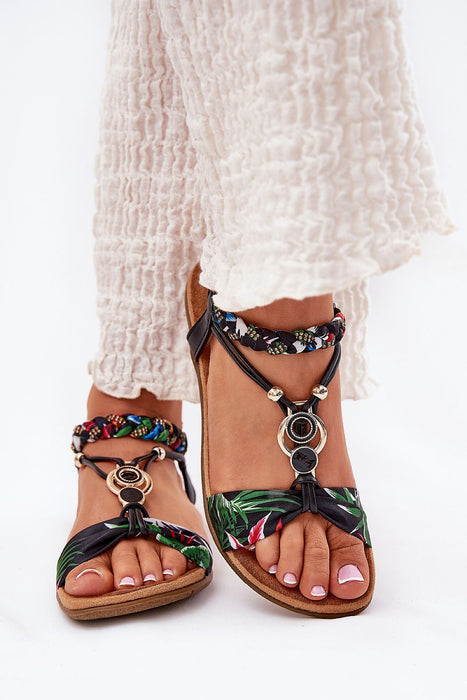 Zirelline Braided Zircon Accent Sandals