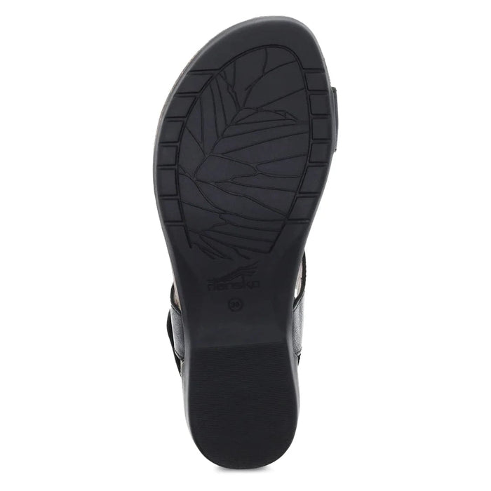 DANSKO sandals Reece Black Waxy Burnished Reece Black Waxy Burnished