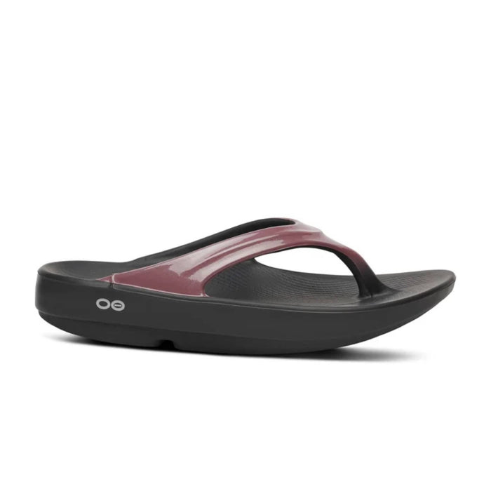 OOFOS SANDAL 5 / Black & Rosewood OOlala Luxe Thong OOlala Luxe Thong