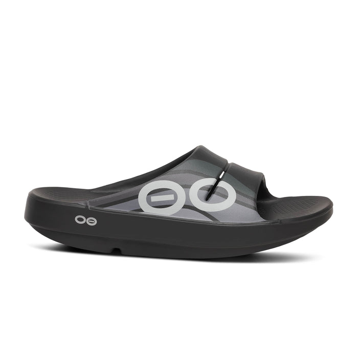 OOFOS SANDAL Men's 3 | Women's 5 / Black Waves OOahh Sport Slide OOahh Sport Slide