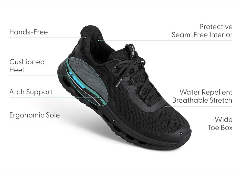 ORTHOFEET SHOES Journey Hands-Free - Black/Black Journey Hands-Free - Black/Black