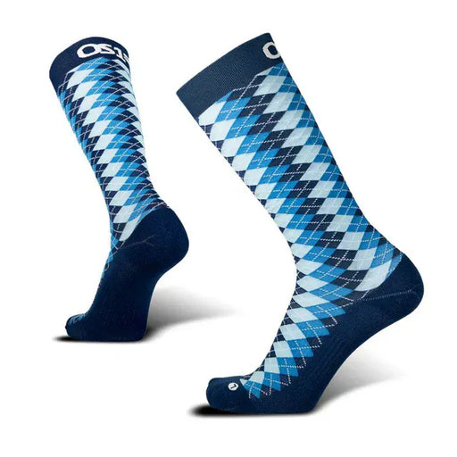 OS1ST SOCKS S / Blue Argyle Wellness Compression Socks | Over the Calf 840434501779 Wellness Compression Socks | Over the Calf / Blue Argyle