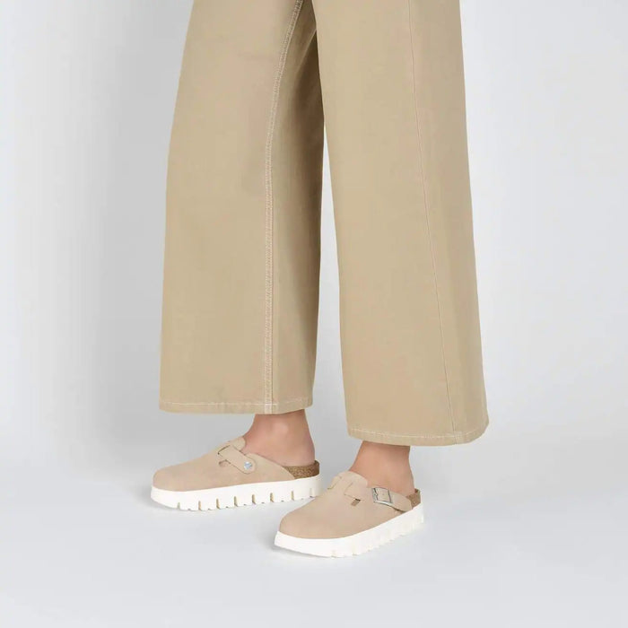 PAPILLIO CLOG Boston Chunky  Suede Leather Warm Sand Boston Chunky  Suede Leather Warm Sand