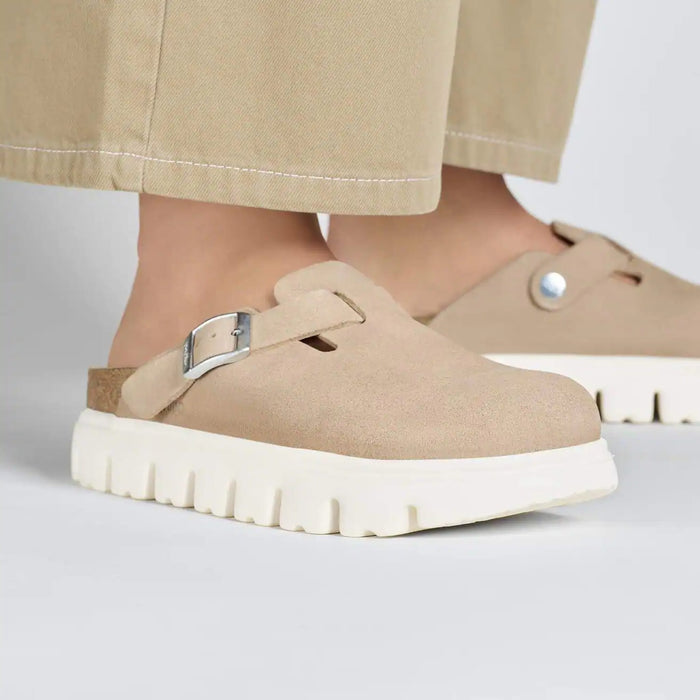 PAPILLIO CLOG Boston Chunky  Suede Leather Warm Sand Boston Chunky  Suede Leather Warm Sand