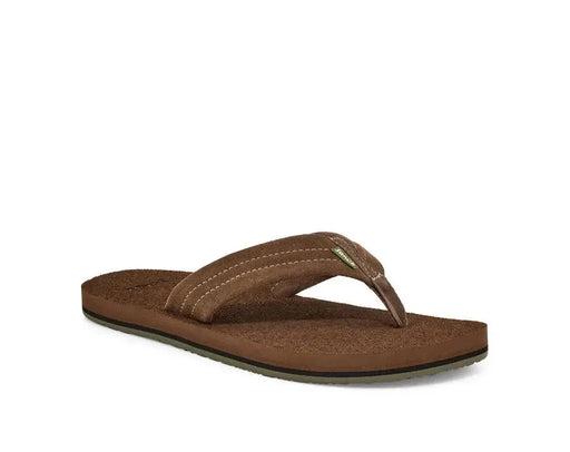 SANUK SANDAL 8 Sanuk Men  cozy stackers suede brown 194715374102 Sanuk Men  cozy stackers suede brown