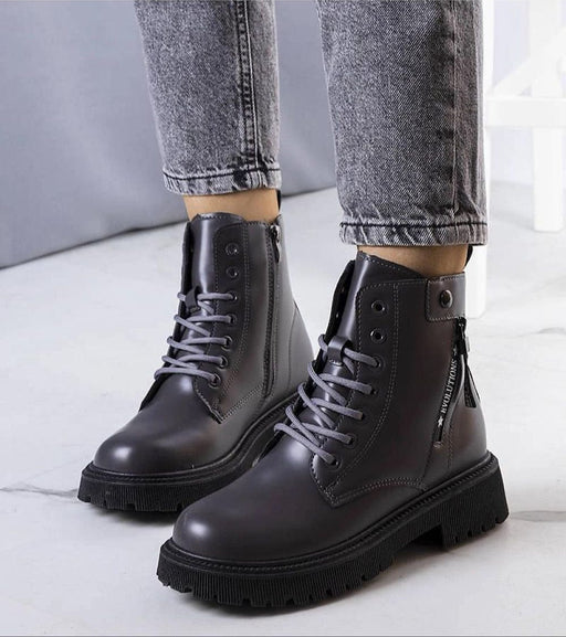 Ukrainian Vibe 5.5 Anjura Gray Fur-Lined Winter Trappers Anjura Gray Fur-Lined Winter Trappers