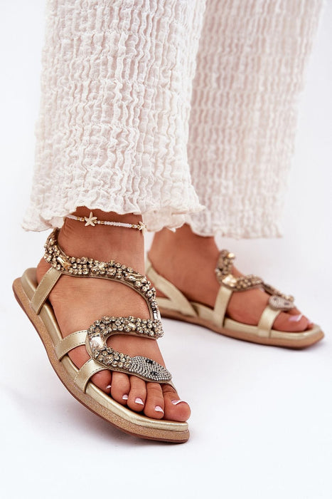 Ukrainian Vibe 5.5 Nevalia Sandals with Crystal Snake Detail Nevalia Sandals with Crystal Snake Detail