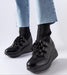 Ukrainian Vibe 5.5 Rochon Black Platform Buskin Boots Rochon Black Platform Buskin Boots