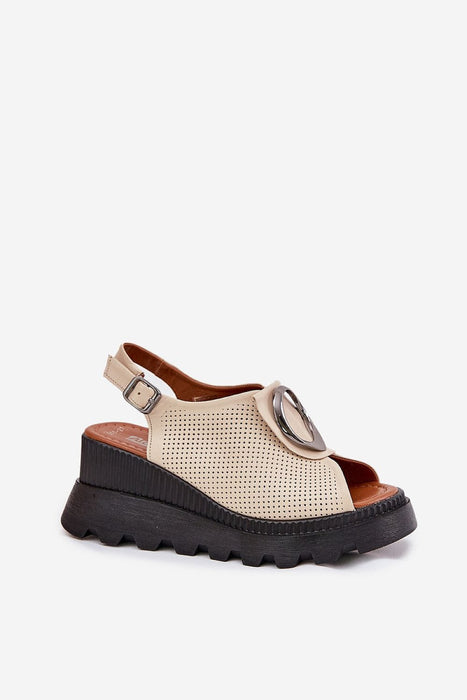 Ukrainian Vibe Alvarisse Decor Wedge Leather Sandals Alvarisse Decor Wedge Leather Sandals