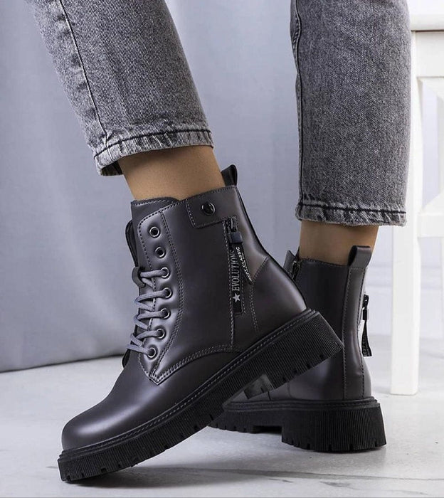 Ukrainian Vibe Anjura Gray Fur-Lined Winter Trappers Anjura Gray Fur-Lined Winter Trappers