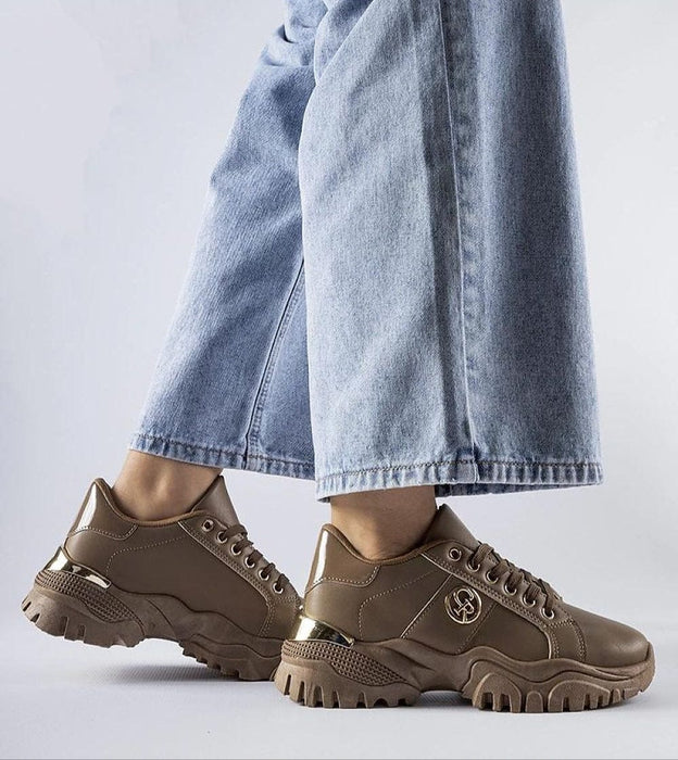 Ukrainian Vibe Arpaia Chunky Brown Sneakers for Women Arpaia Chunky Brown Sneakers for Women