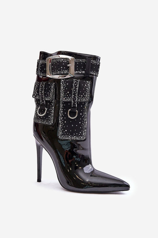 Ukrainian Vibe Arselina Silverbelt Patent Heel Boots Arselina Silverbelt Patent Heel Boots