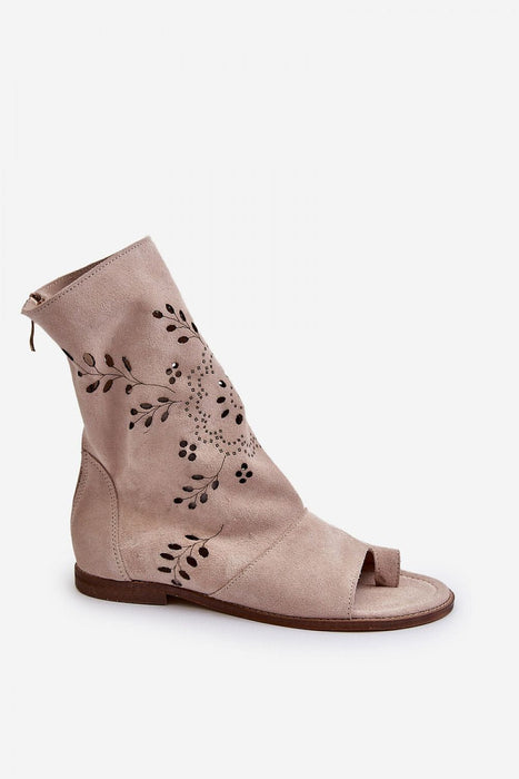 Ukrainian Vibe Avelynna Suede Openwork Zip Sandals Avelynna Suede Openwork Zip Sandals