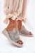 Ukrainian Vibe Beige / 5.5 Arvenelle Buckle Accent Wedge Sandals Arvenelle Buckle Accent Wedge Sandals