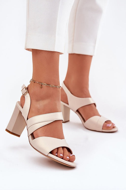 Ukrainian Vibe Beige / 5.5 Aurelisse Column Heel Occasion Sandals Aurelisse Column Heel Occasion Sandals