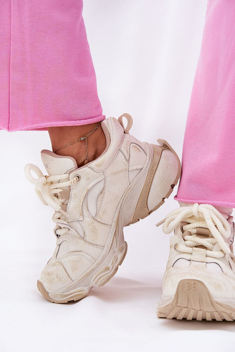 Ukrainian Vibe Beige / 5.5 Avrielle Sequin Lace-Up Sport Shoes Avrielle Sequin Lace-Up Sport Shoes