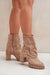 Ukrainian Vibe Beige / 5.5 Evelmera Foldover Suede Heel Boots Evelmera Foldover Suede Heel Boots
