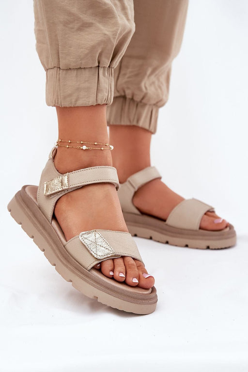 Ukrainian Vibe Beige / 5.5 Lirasha Leather Platform Sandals Lirasha Leather Platform Sandals