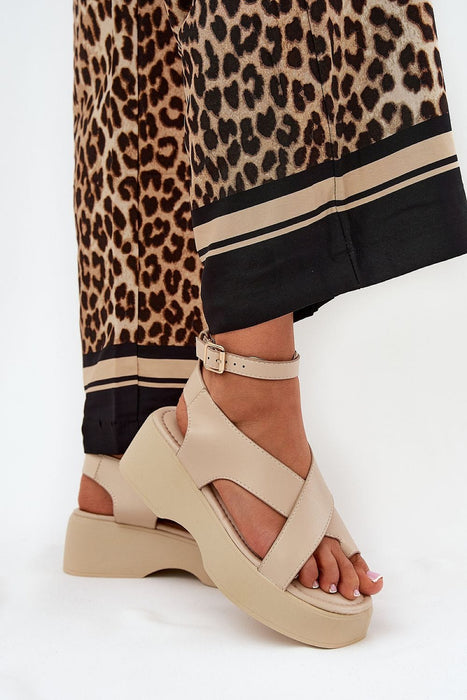 Ukrainian Vibe Beige / 5.5 Lirianne Platform Buckle Sandals Lirianne Platform Buckle Sandals