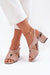Ukrainian Vibe Beige / 5.5 Lunavine Column Heel Sandals with Accent Lunavine Column Heel Sandals with Accent