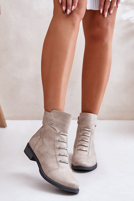 Ukrainian Vibe Beige / 5.5 Norelle Minimal Zip Boots Norelle Minimal Zip Boots